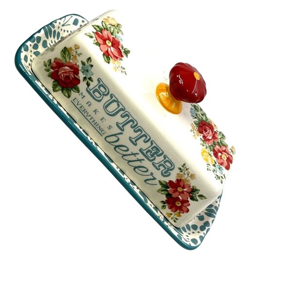 The PioneerWoman Other - The Pioneer Woman Vintage Floral Butter Dish Stoneware